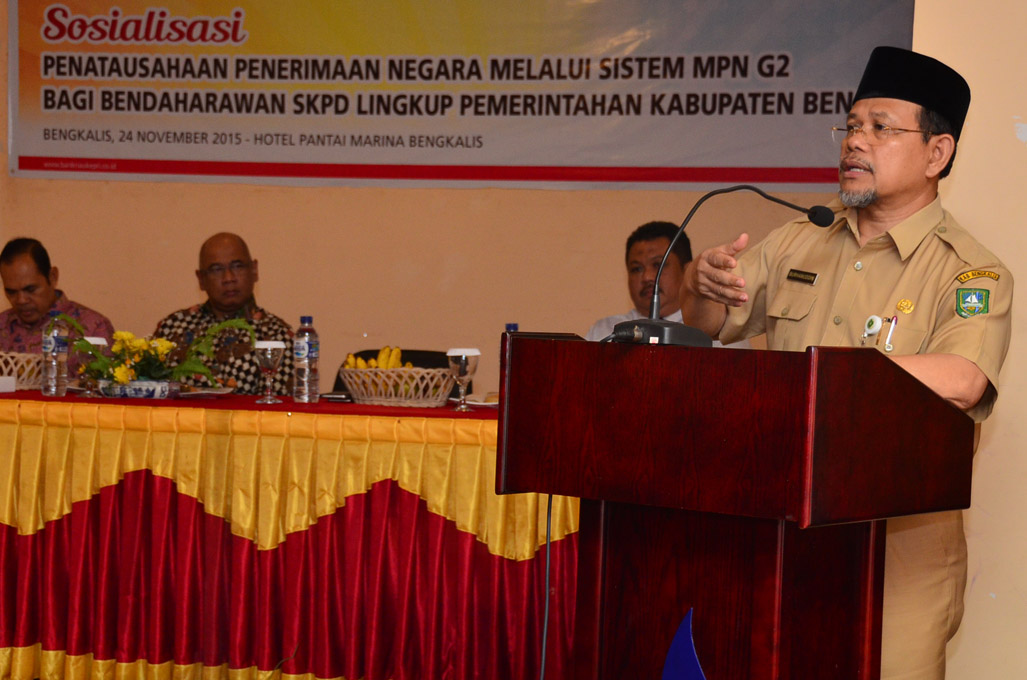 Bendahara SKPD Lingkup Pemkab Bengkalis Ikuti Sosialiasi MPN G-2