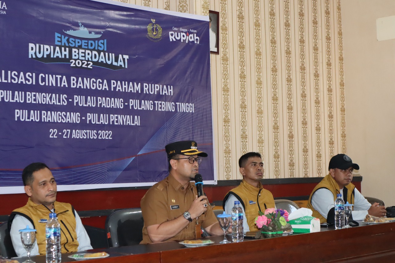 Sambutan Camat Rupat Saat Sosialisasi Cinta Bangga Paham Rupiah